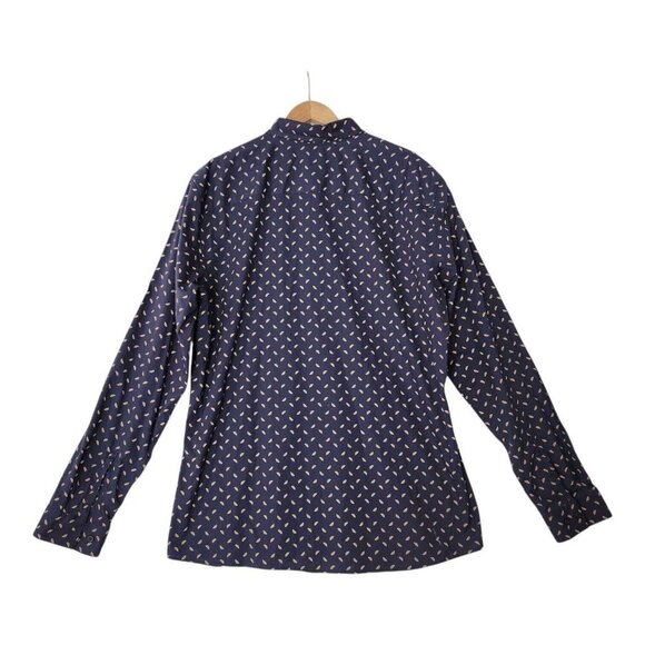 A FRAME by Stitch Fix Stockholm Stretch Poplin Button Up Shirt Navy Mens XL Tall - Picture 2 of 11